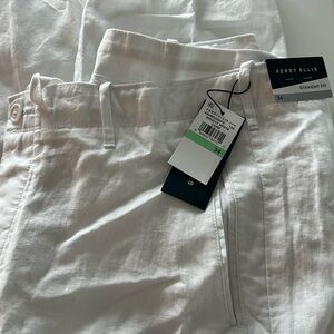 NWT sz 34 Perry Ellis straight leg 100% linen pants